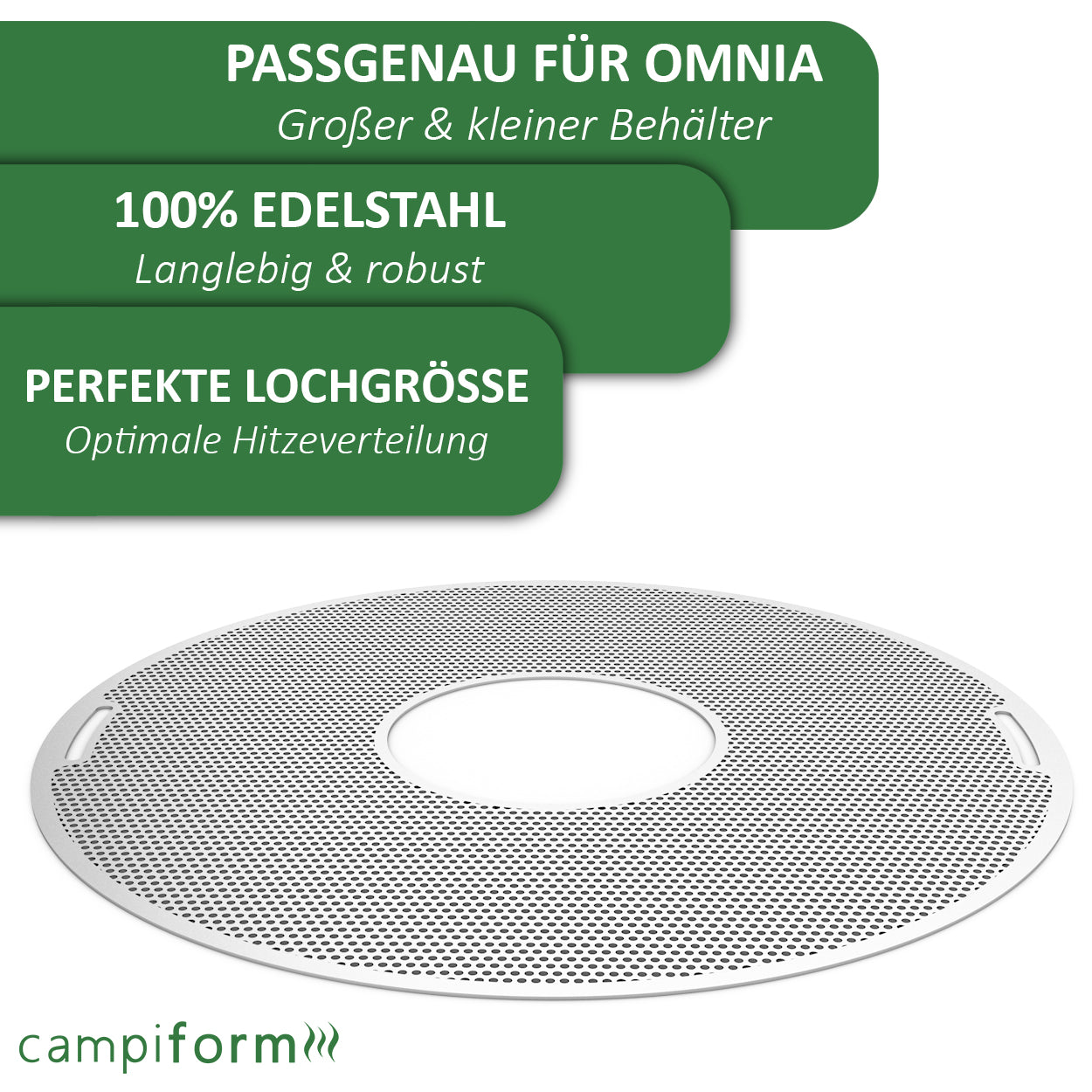Popcorn Einsatz für Omnia Campingbackofen – Popcorn Stopper aus Edelstahl, perfektes Popcorn ohne Verbrennen, optimale Luftzirkulation