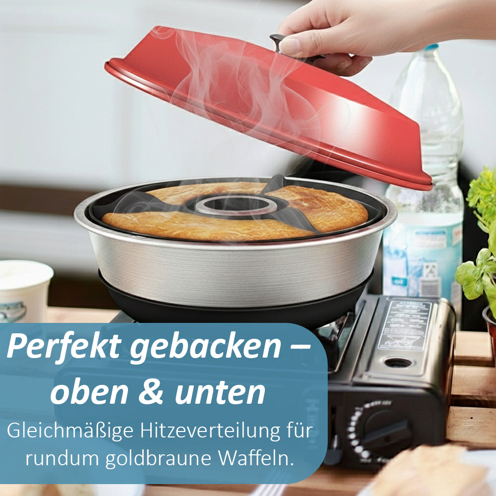 ! AUFGRUND STARKER NACHFRAGE - LIEFERUNG AM 20.03.2026 ! ZauberForm Original Waffeleinsatz kompatibel mit dem Omnia Camping-Backofen – lebensmittelechter & hitzebeständiger Silikon-Waffeleinsatz – Zubehör für Camping, belgische Waffeln