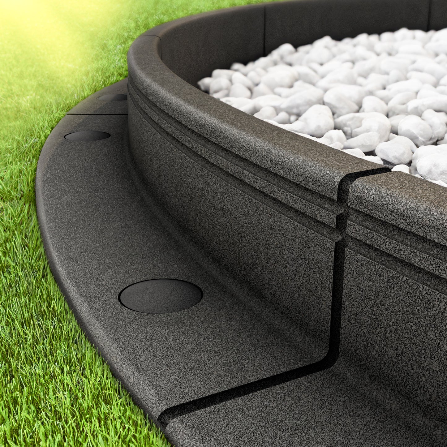 ZauberKante® - Flexible Rasenkante aus hochwertigem Gummi | Perfekte Beetumrandung, Beeteinfassung & Mähkante | biegsam für einfache Anpassung