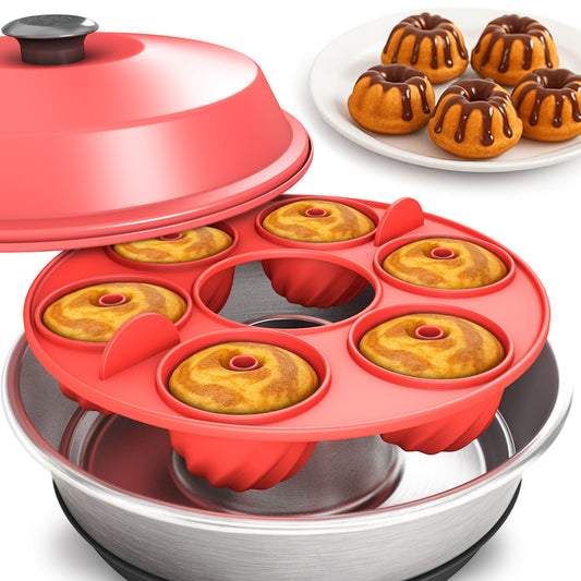 Gugelhupf Einsatz 6 Mulden kompatibel mit Omnia Campingbackofen – lebensmittelecht & hitzebeständig bis 260 °C – Zubehör für Mini Gugelhupfe