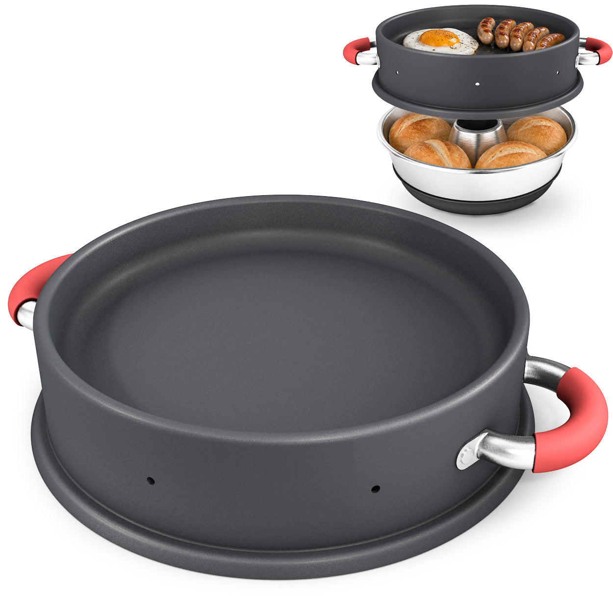 Aufgrund hoher Nachfrage: Versand am 26.06.2026 – campiform Pfannendeckel kompatibel mit Omnia Camping Backofen – Patent angemeldetes 2-in-1 Bratdeckel-System aus Aluminium mit PTFE Antihaftbeschichtung – Ideal für Bacon, Eier, Würstchen & mehr