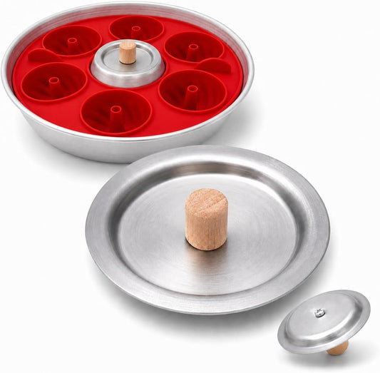 Kaminabdeckung für Camping Backofen, Trichterdeckel, Kappe für zentrales Loch, kompatibel mit Omnia, Enders Vamo, Roadbaker & Crivit, mit Holzgriff