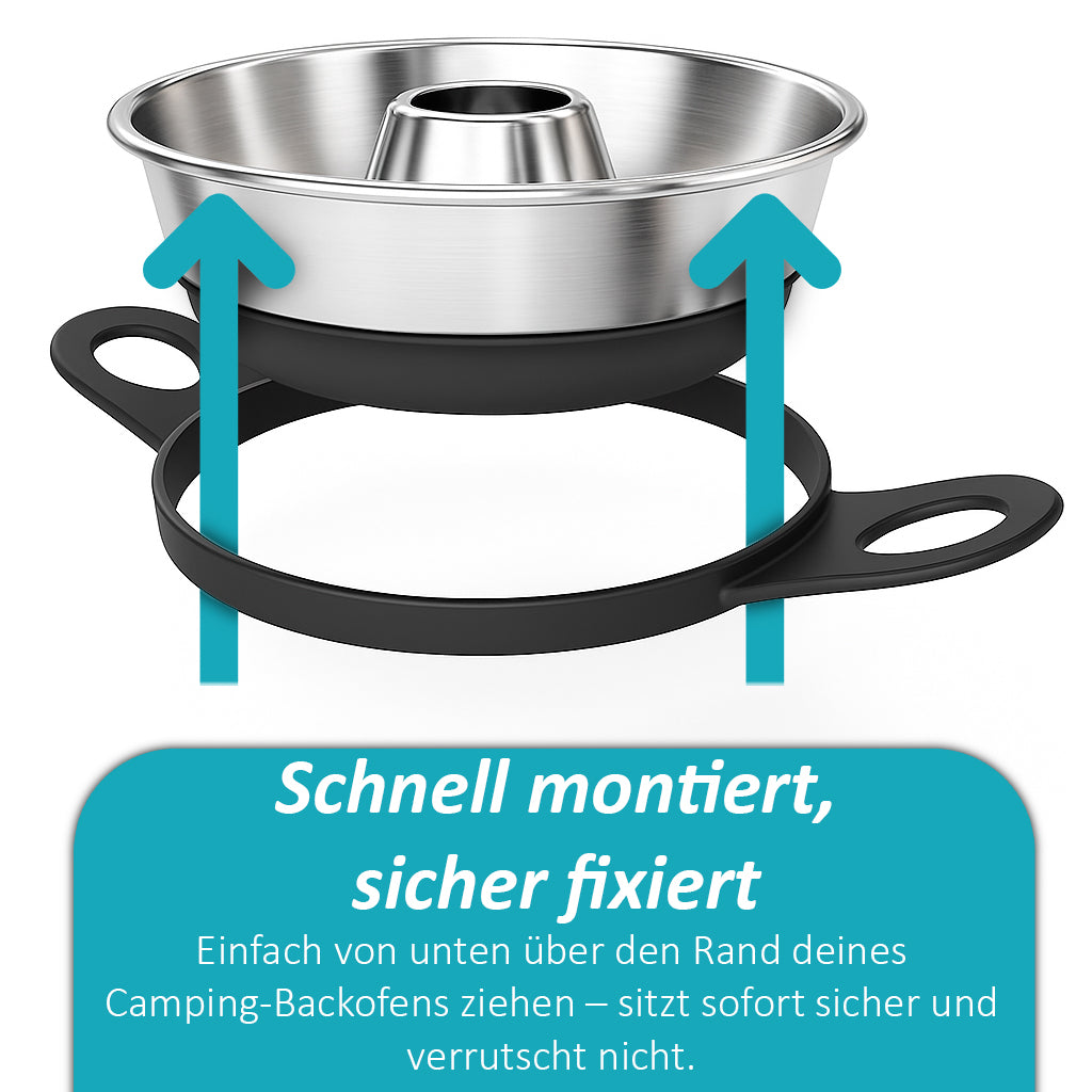 Silikon Haltegriff  kompatibel mit Omnia, Enders Vamo, Crivit - Griff, Griffe - für Camping Backofen – Zubehör - hitzebeständig & spülmaschinenfest