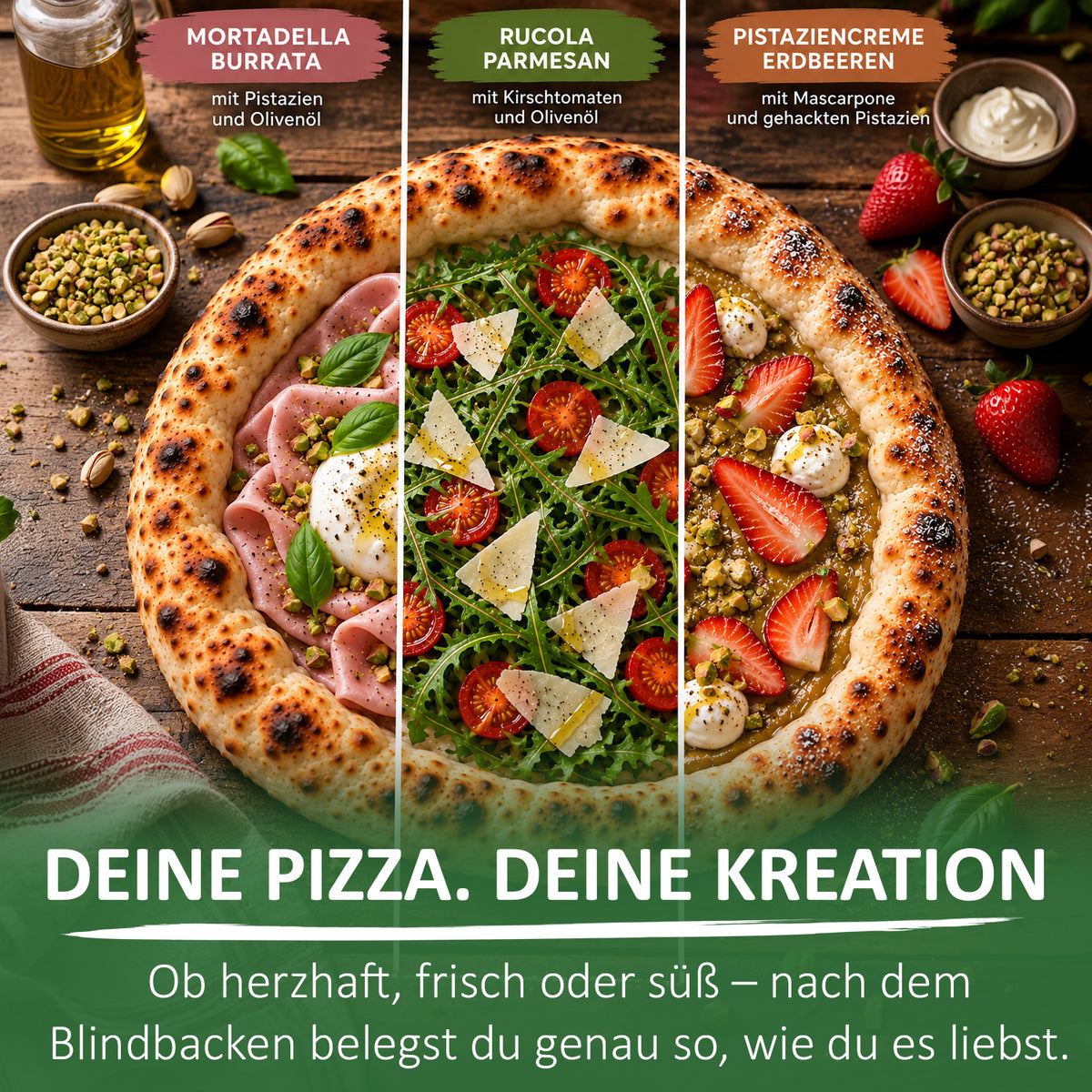 Blind Bake Platte für Pizza aus Edelstahl – Pizzateig Beschwerer mit 2 Griffen – für flache Pizzamitte & luftigen Rand – Blind Baking Pizzazubehör für Pizzaofen & Backofen