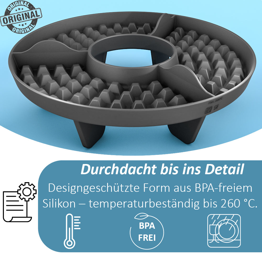 ! AUFGRUND STARKER NACHFRAGE - LIEFERUNG AM 20.03.2026 ! ZauberForm Original Waffeleinsatz kompatibel mit dem Omnia Camping-Backofen – lebensmittelechter & hitzebeständiger Silikon-Waffeleinsatz – Zubehör für Camping, belgische Waffeln
