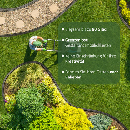 ZauberKante® - Flexible Rasenkante aus hochwertigem Gummi | Perfekte Beetumrandung, Beeteinfassung & Mähkante | biegsam für einfache Anpassung