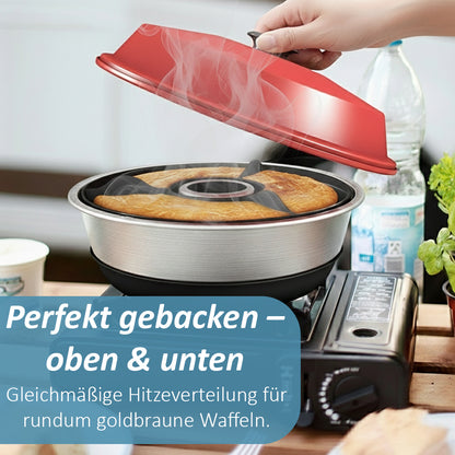 ! AUFGRUND STARKER NACHFRAGE - LIEFERUNG AM 20.03.2026 ! ZauberForm Original Waffeleinsatz kompatibel mit dem Omnia Camping-Backofen – lebensmittelechter & hitzebeständiger Silikon-Waffeleinsatz – Zubehör für Camping, belgische Waffeln