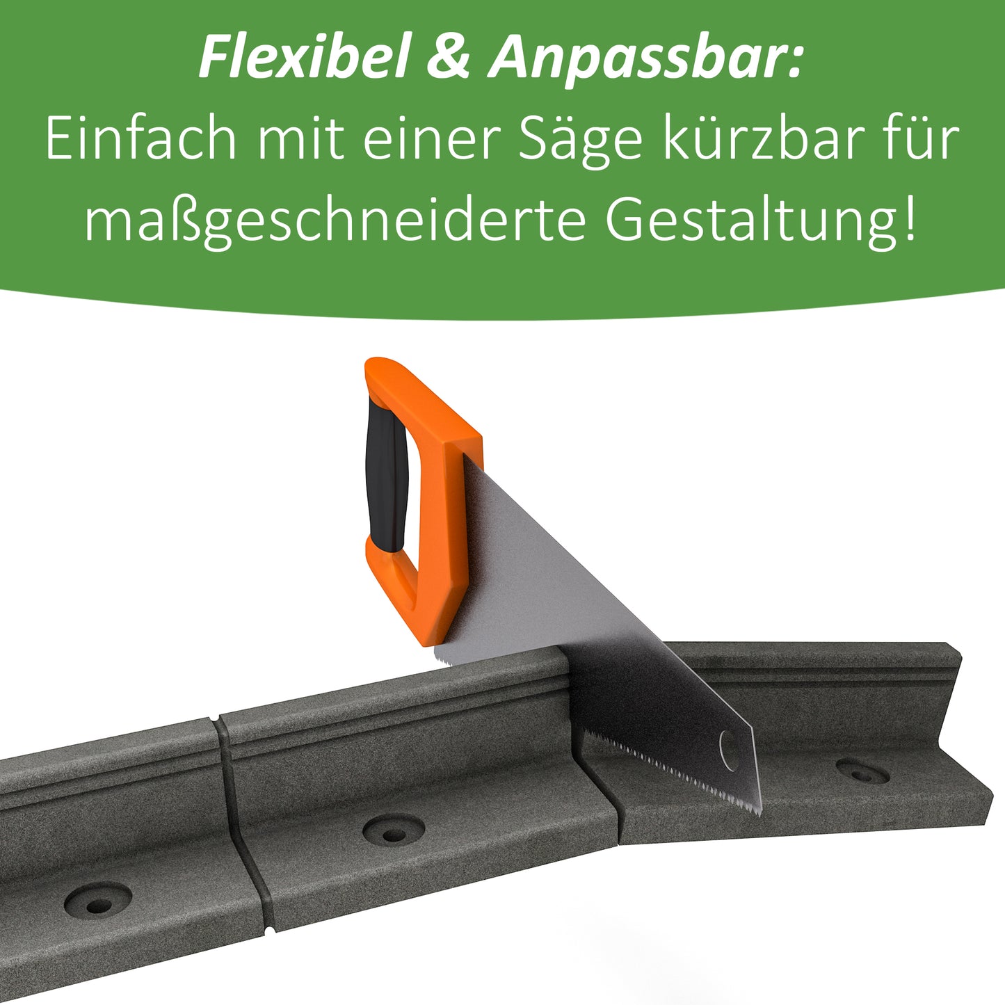 ZauberKante® - Flexible Rasenkante aus hochwertigem Gummi | Perfekte Beetumrandung, Beeteinfassung & Mähkante | biegsam für einfache Anpassung