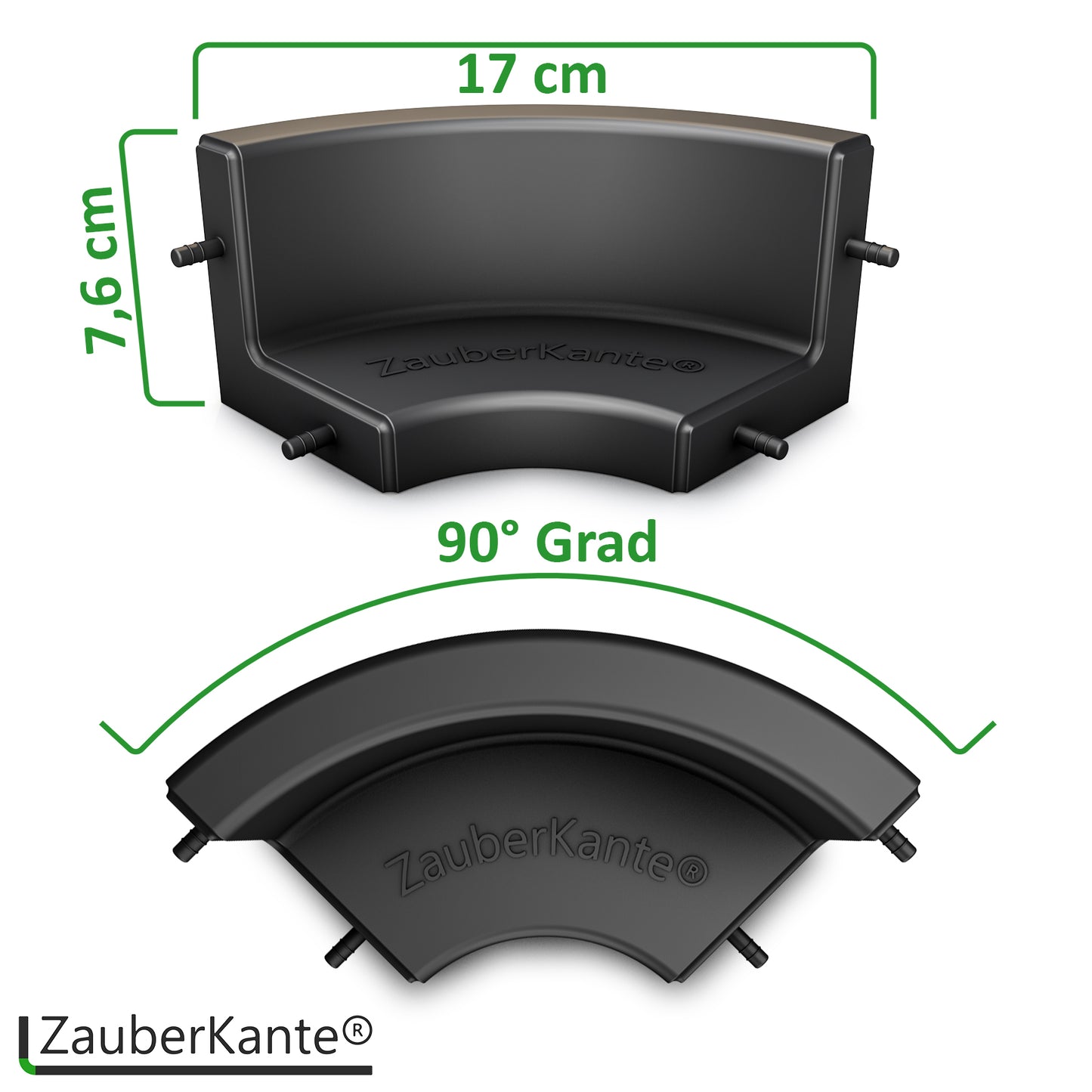 ZauberKante® - Flexible Rasenkante aus hochwertigem Gummi | Perfekte Beetumrandung, Beeteinfassung & Mähkante | biegsam für einfache Anpassung