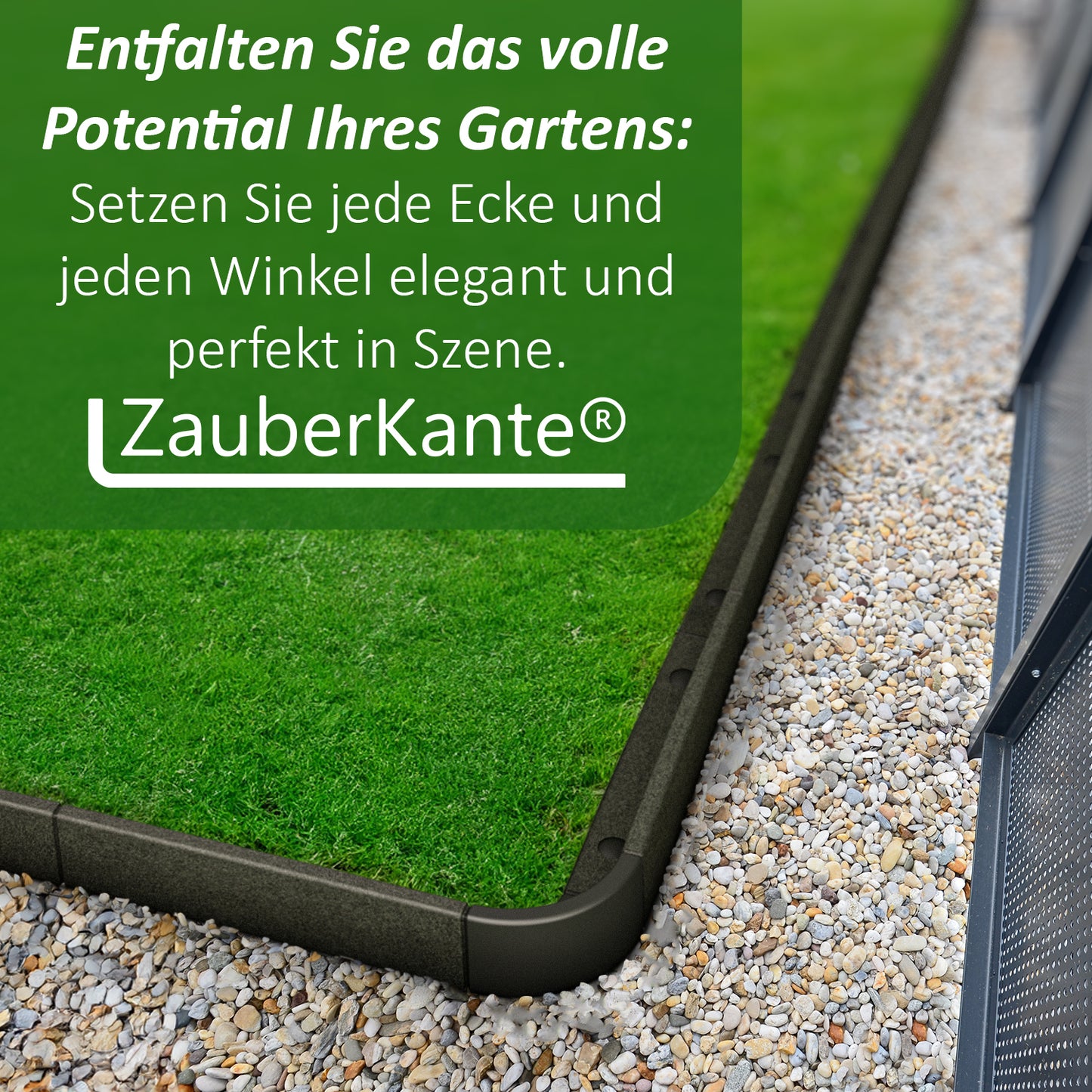 ZauberKante® - Flexible Rasenkante aus hochwertigem Gummi | Perfekte Beetumrandung, Beeteinfassung & Mähkante | biegsam für einfache Anpassung