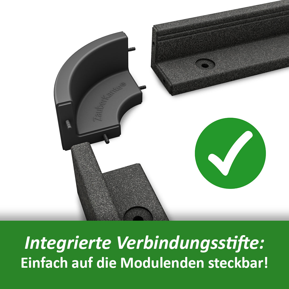 ZauberKante® - Flexible Rasenkante aus hochwertigem Gummi | Perfekte Beetumrandung, Beeteinfassung & Mähkante | biegsam für einfache Anpassung
